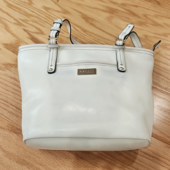 Nine West Handbags - Nine West White Structured Tote with Silver Hardware